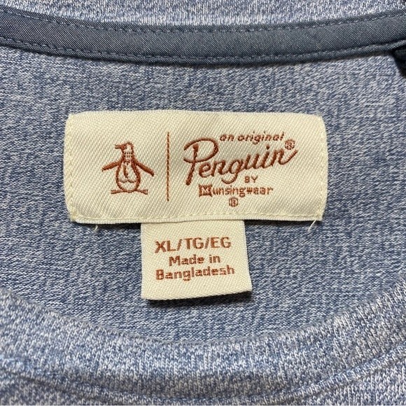 Original Penguin- Heather Blue Pocket Cotton Tee- Sz. XL - Picture 3 of 6